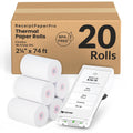 ReceiptPaperPro 2 1/4” x 74 ft Coreless Thermal Receipt Paper Rolls for Clover Flex, 20 Rolls