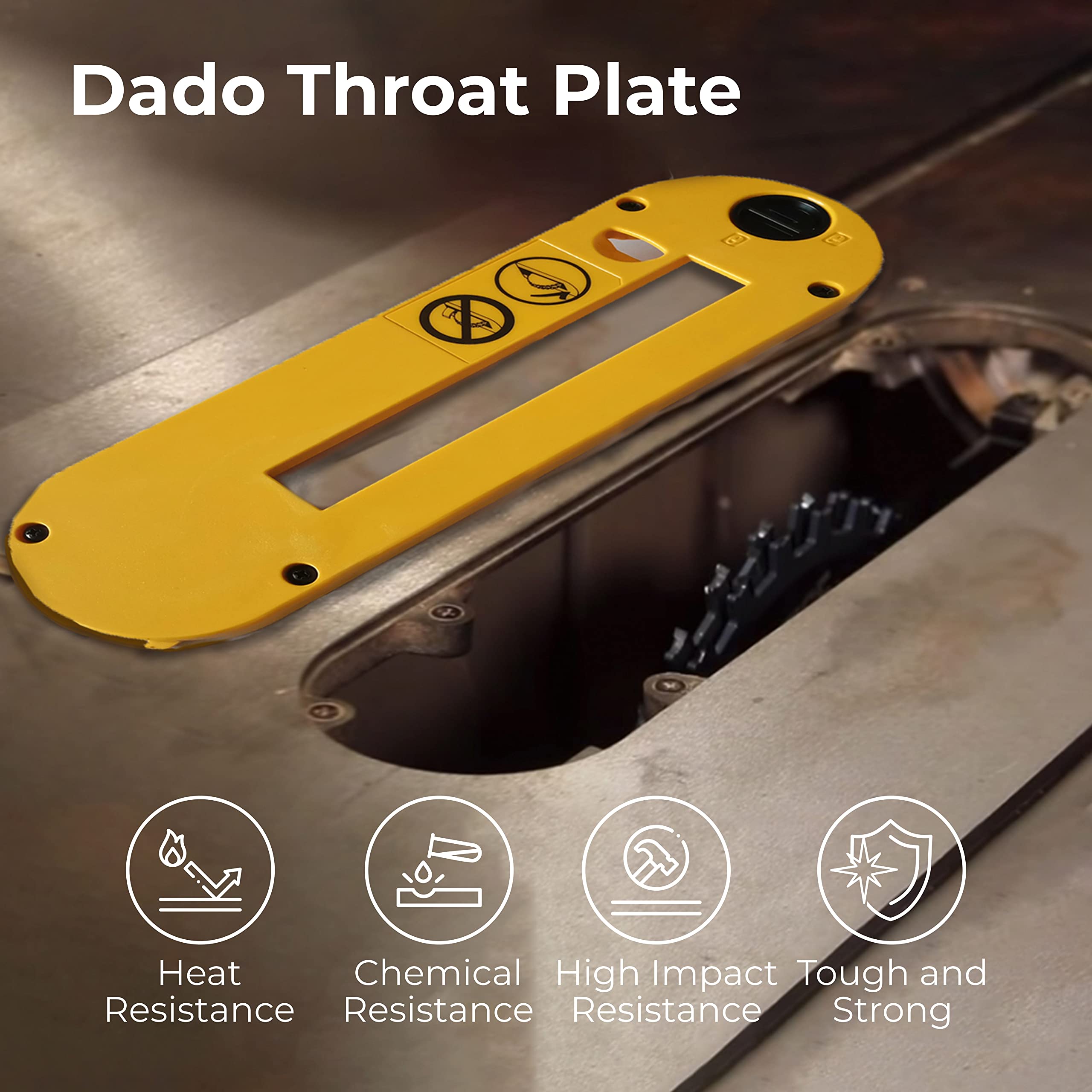TonGass Dado Throat Plate Compatible with DeWalt 10" Portable Table Saw, Fits for DWE7490, DWE7491, DWE7491RS (Type 2), DWE7492 - Made from Impact-Resistant PC/PBT Blend Material