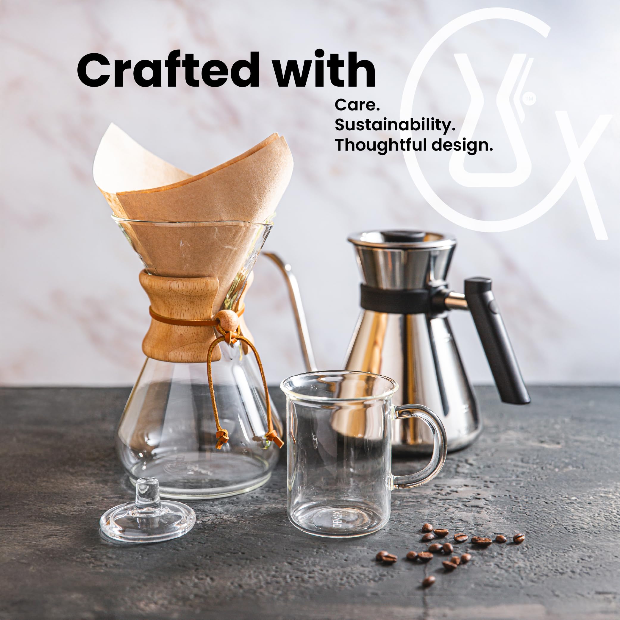Chemex Filter - Natural Half Moon - 100 CT - FP-2N