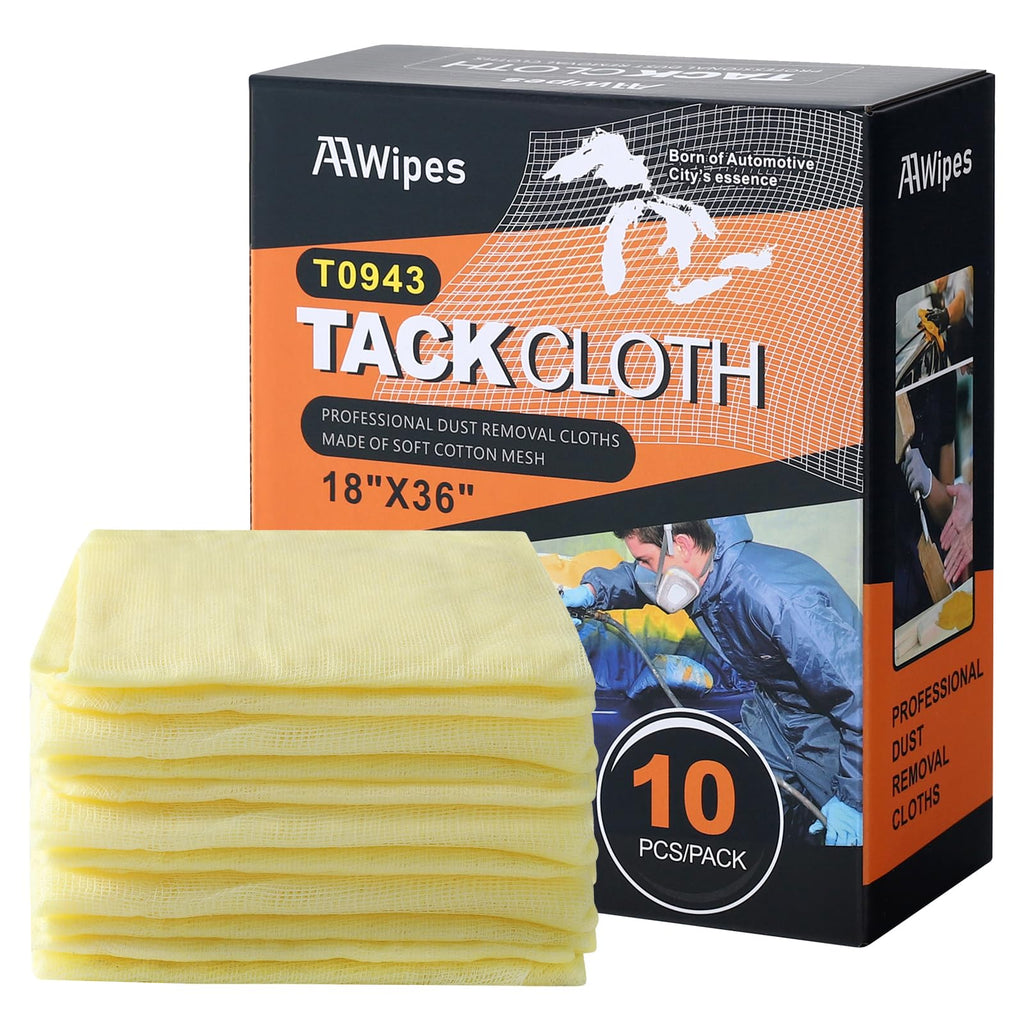 AAwipes Tack Cloth Pads Sticky Cloth for Removing Dust for Woodworking Automotive Painting, Sanding, Cleaning, Dusting, Staining, Wax and Silicone Free(Light Yellow, 18"x36")