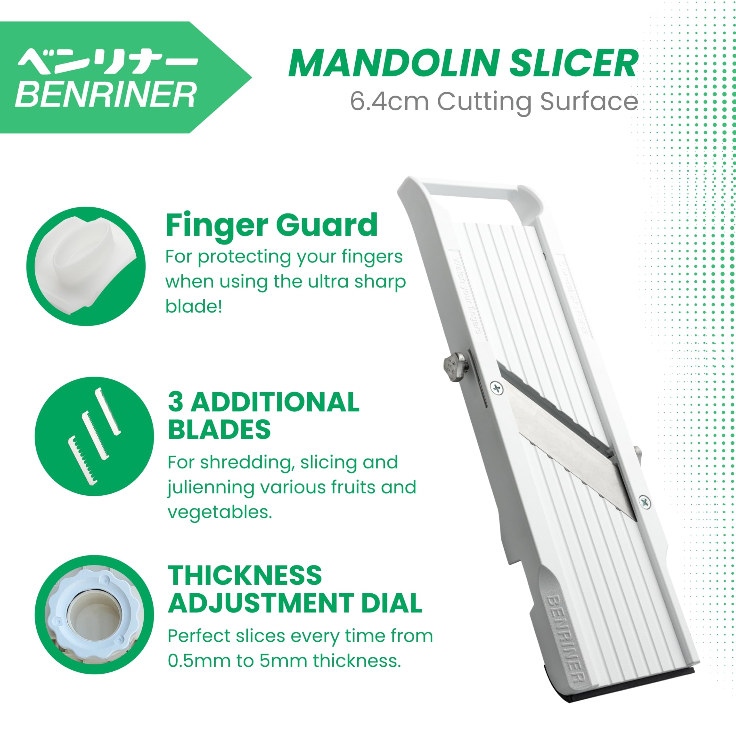 Benriner Japanese Mandolin Vegetable Cutter 3.5 Wide (7015S)