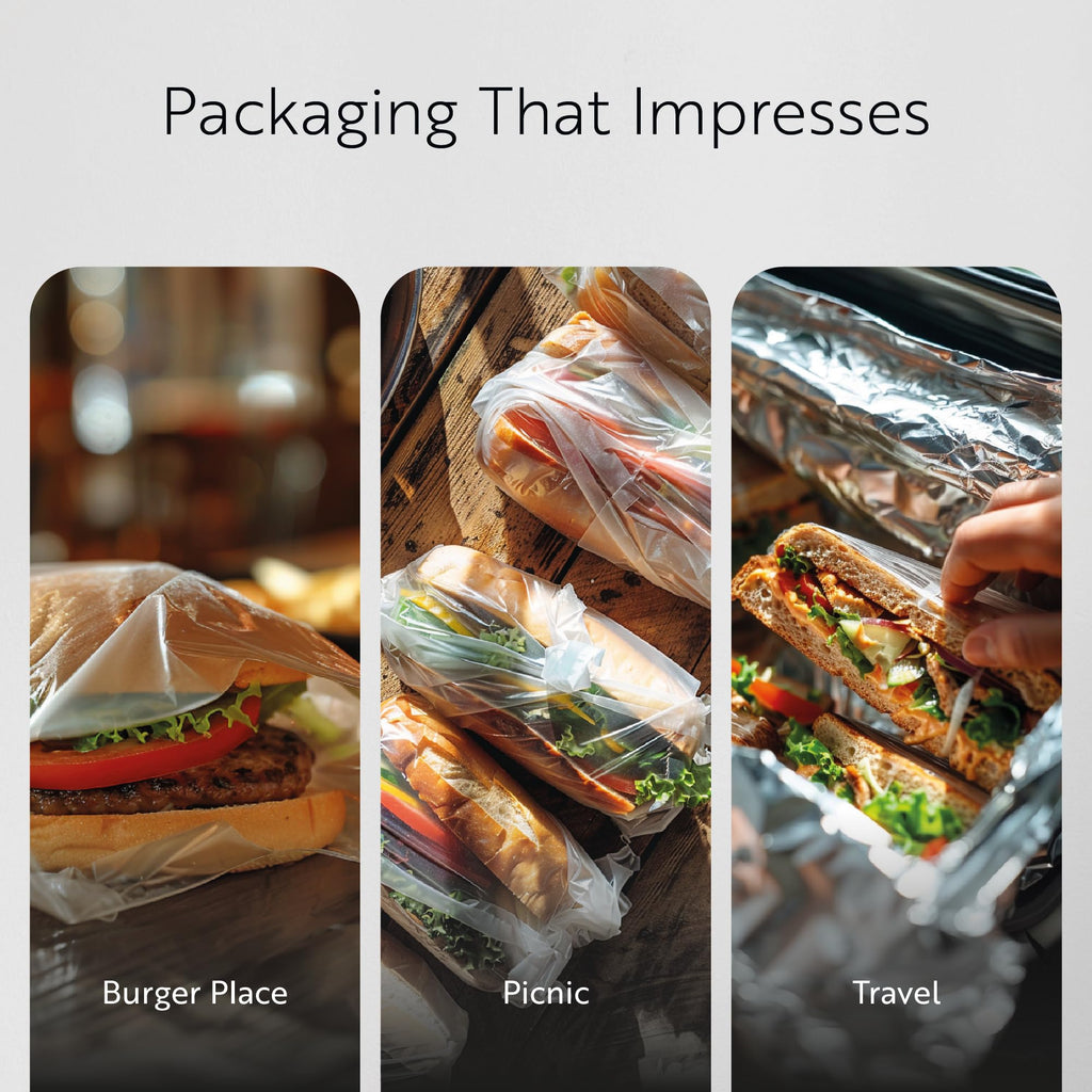 Restaurantware Plastic Food Wraps 1000 Pack of 10.75" x 8" Pre-Cut Clear Sandwich Wraps Disposable Pop-Up Microwavable Freezable Greaseproof Food Covers for Burgers, Snacks, and Take Out