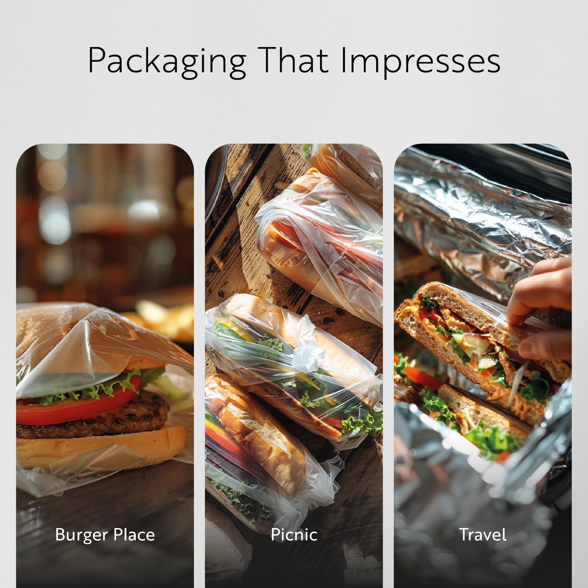 Restaurantware Plastic Food Wraps 1000 Pack of 10.75" x 8" Pre-Cut Clear Sandwich Wraps Disposable Pop-Up Microwavable Freezable Greaseproof Food Covers for Burgers, Snacks, and Take Out