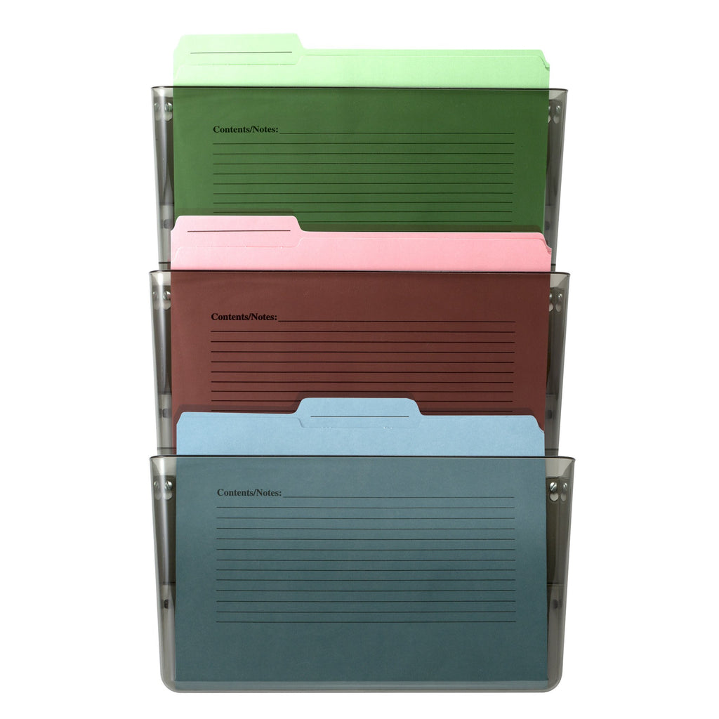 Officemate Wall File, Smoke, Set of 3 (21421)