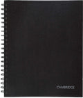 Cambridge Notebook, 8.5" x 11", Hardbound Stamped Linen Cover, Twin Wire Binding, Perforated Sheets, 192 Pages/96 Sheets, Black Cover (06100F)