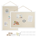 Yunihome 12x16 Inch (2-Pack) Cork Board for Wall Hanging with Linen, Bulletin Board with Push Pins, Mounted Memo Message Board for Home Office Decor, Dorm Room Essentials, Classroom Organization