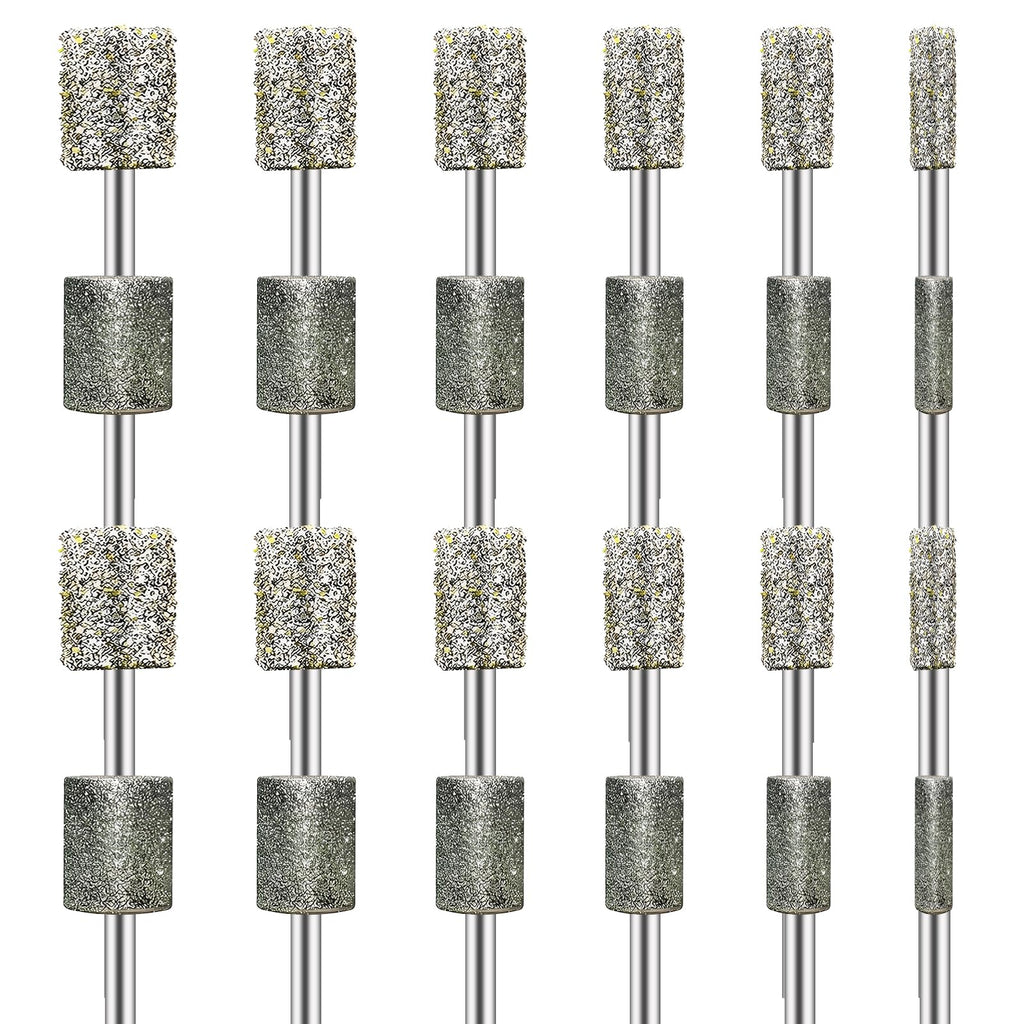 24pcs Diamond Drill Grinding Bit Compatible with Dremel Diamond File Sanding Set Stone Carving Rotary Tools Polishing Kits Glass Drill Bit 1/8" Shank Accessories for Wood Glass Ceramics Carving