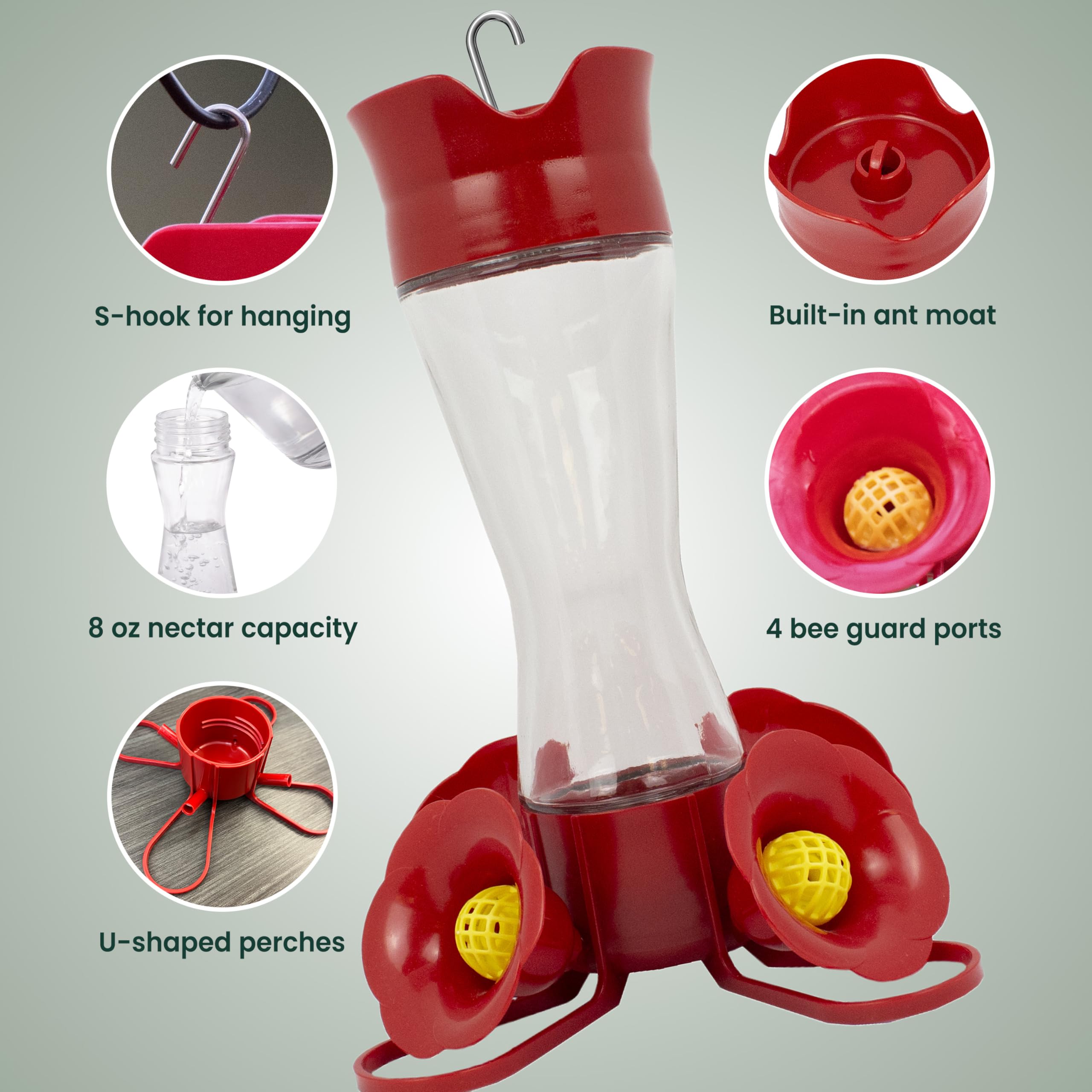 Perky-Pet 203CPBN-2 Pinch Waist Glass Hummingbird Feeder - 2 Hummingbird Feeders