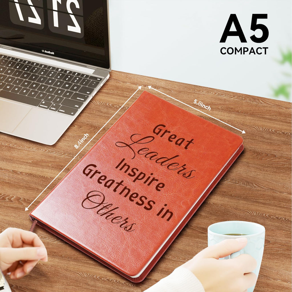 Boss Appreciation Gift Mentor Gift Notebook Great Leaders Notebook Leader Supervisor PM Mentor Retirement Gift Coworker Farewell Leather Journal Notebooks (Great)