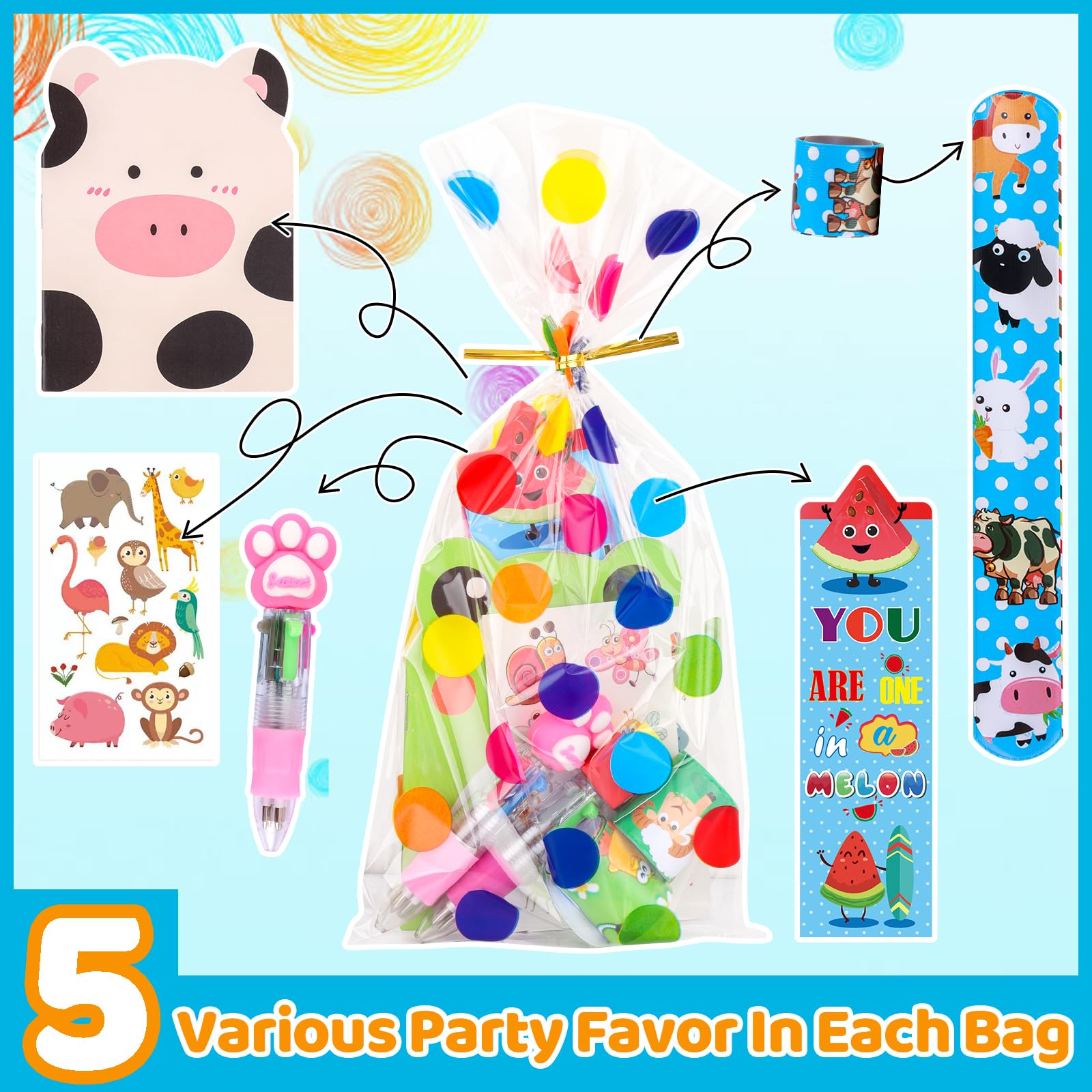 Stationery Party Pack, 12Pack Birthday Goodie Bags with Multicolor Pen Mini Notebooks for Goodie Bag Classroom Gifts Class Rewards Prizes