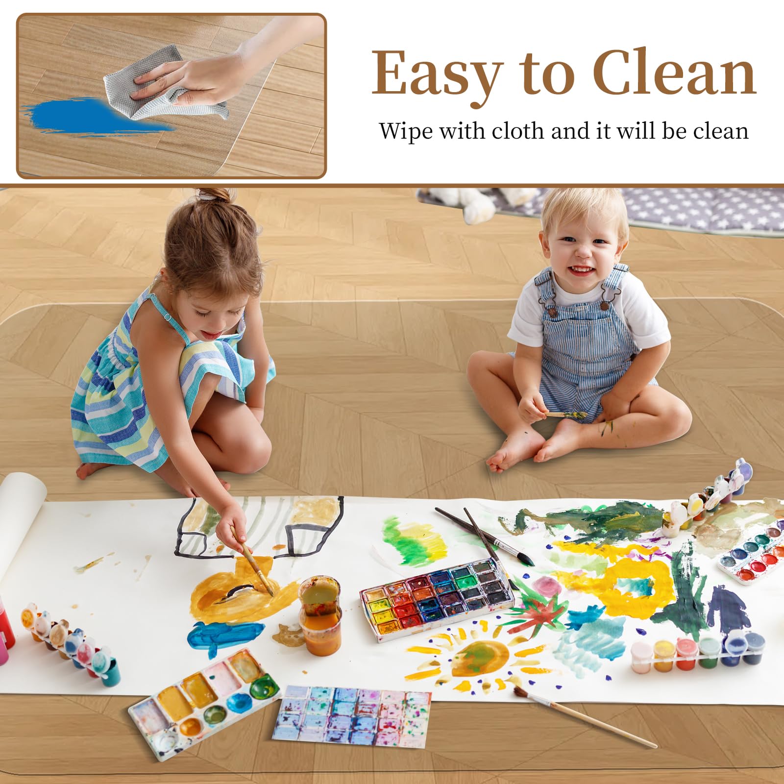 MESHDO Office Chair Mat for Hardwood Floor, 36" X 48 Desk Chair Mat for Hard Floors, PVC Clear Floor Protector Rug Mat for Home and Office, Can't be Used on Carpet
