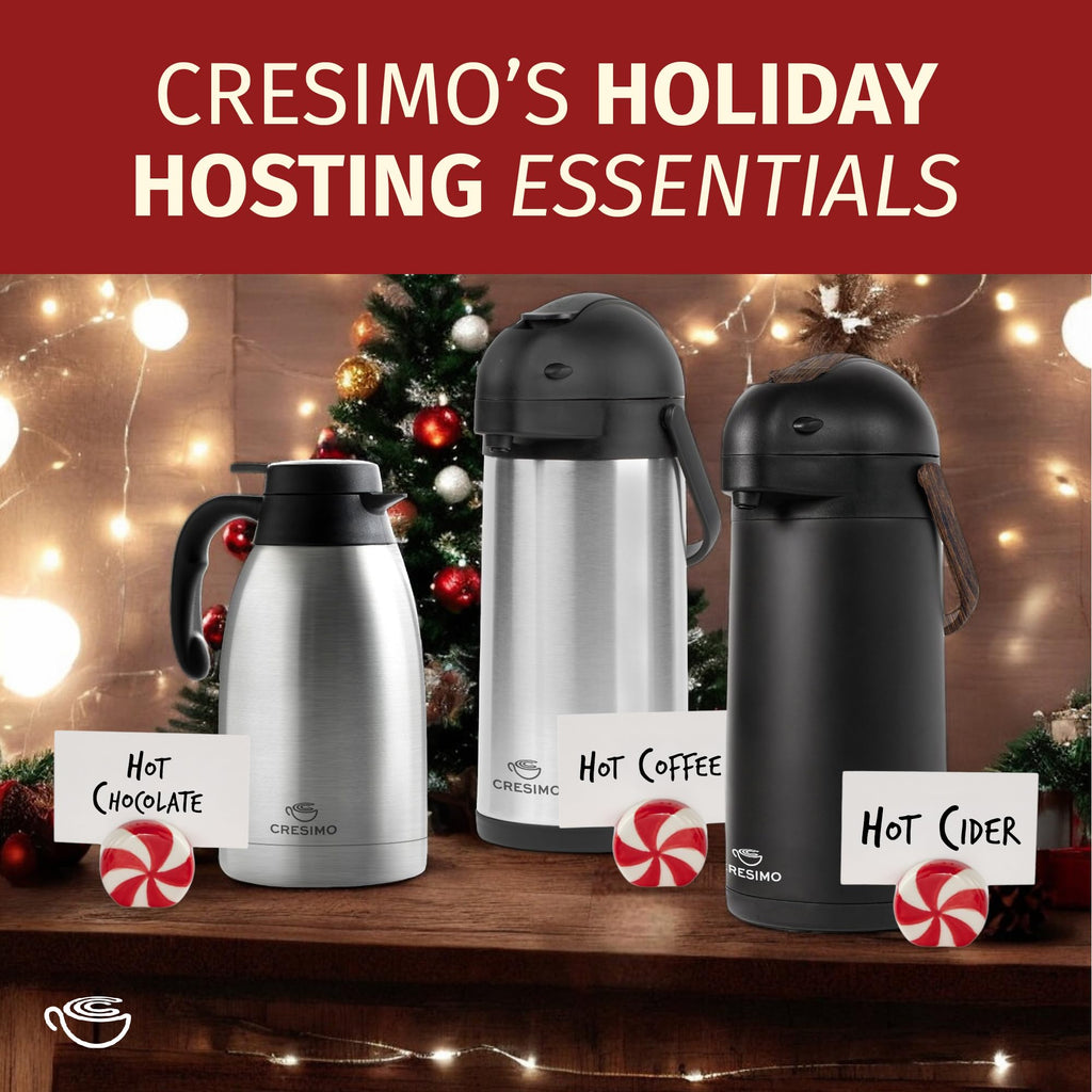 Thermal Coffee Carafe 68oz / 2L - 12 Hours Hot Beverage Dispenser, Insulated Stainless Steel Carafe for Hot Liquids, Coffee Carafes For Keeping Hot Coffee Dispenser for Parties -Large Tea Carafe Flask