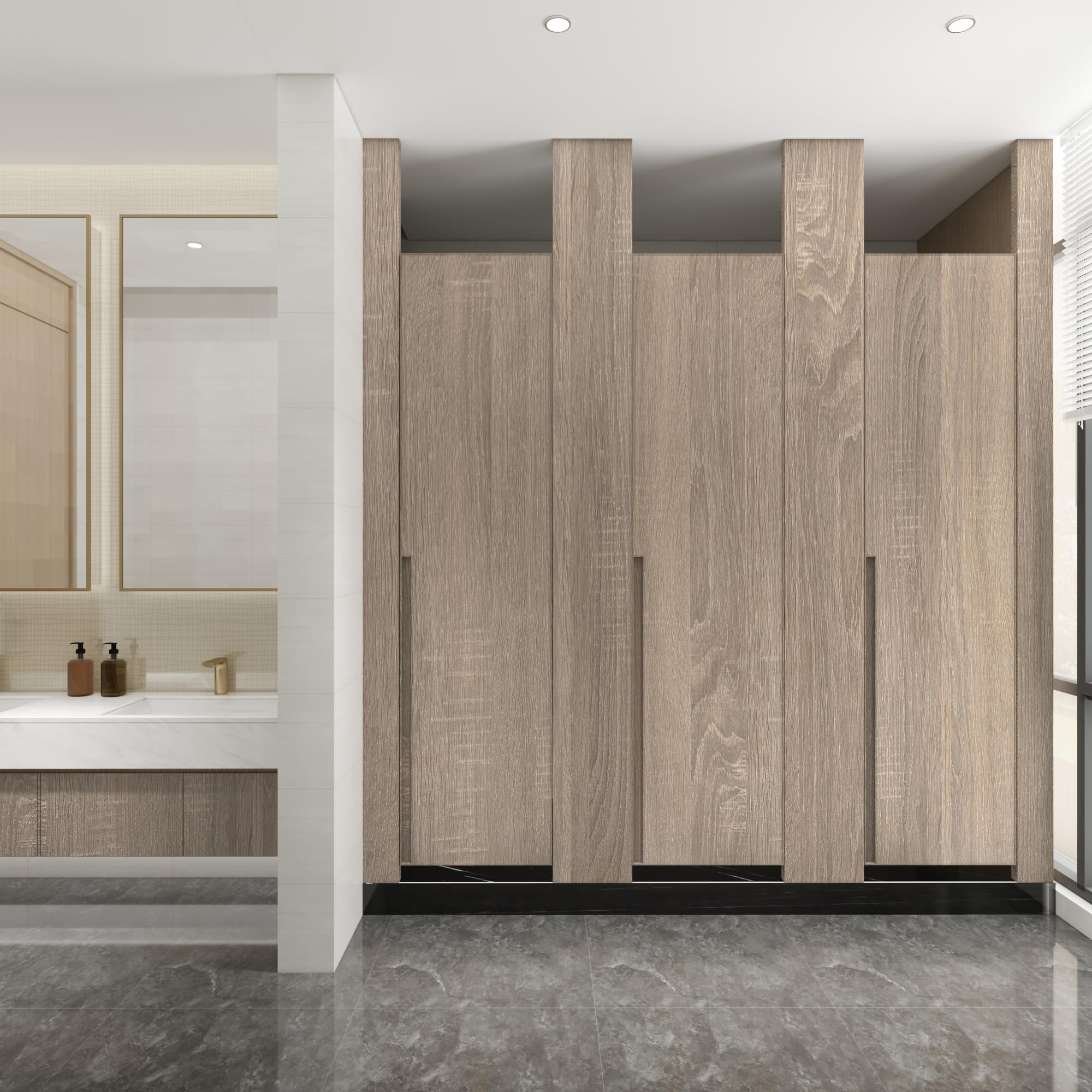 Boobest Light Brown Wood Wallpaper Peel and Stick Wood Grain Contact Paper Waterproof Removable Kitchen Cabinet Wallpaper 15.74"x 118" Wood Vinyl Wrap Cabinet Covers Oak Grey Wood Look Contact Paper