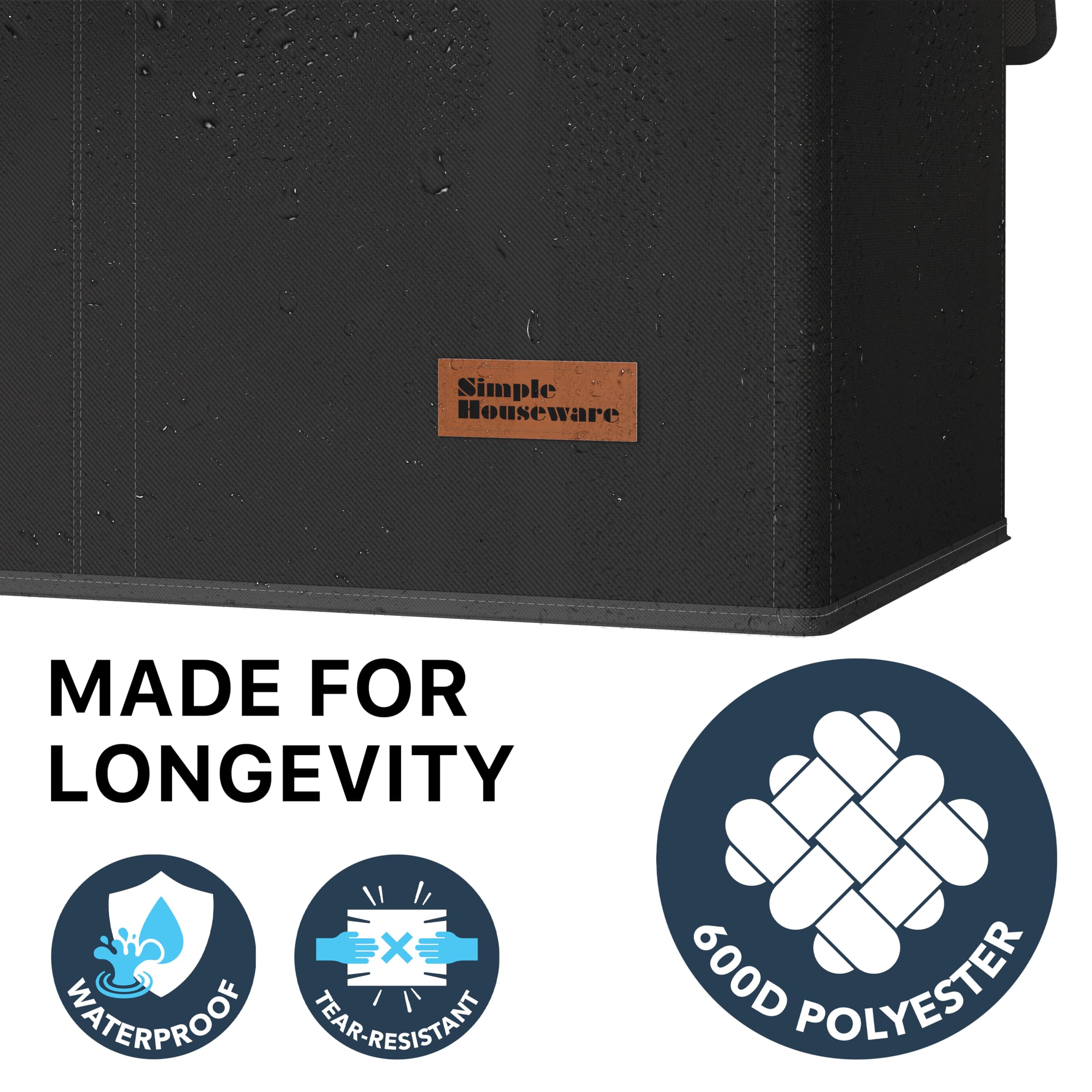 Simple Houseware 110L Double Laundry Hamper with Lid Removable Laundry Bags and Foldable Basket, Black