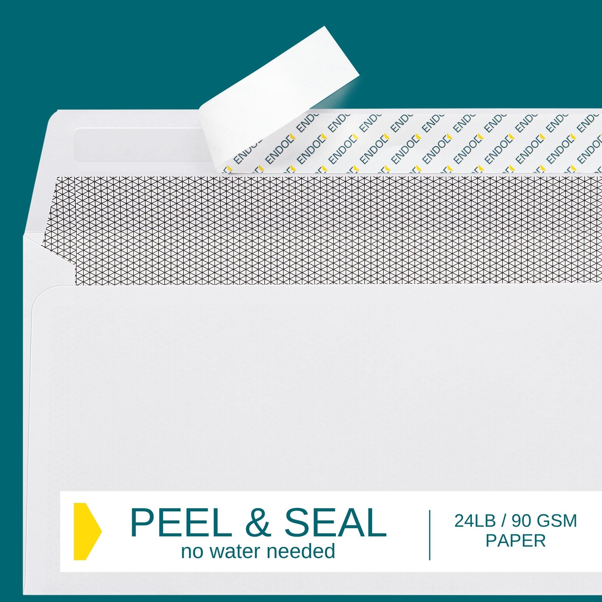 #10 Window Envelopes Self Seal - 100/pack Peel & Seal Closure, Security Tinted Envelopes for Quickbooks Invoices & Business Statements - Letter Size 4-1/8 x 9-1/2 inch 24lb Paper