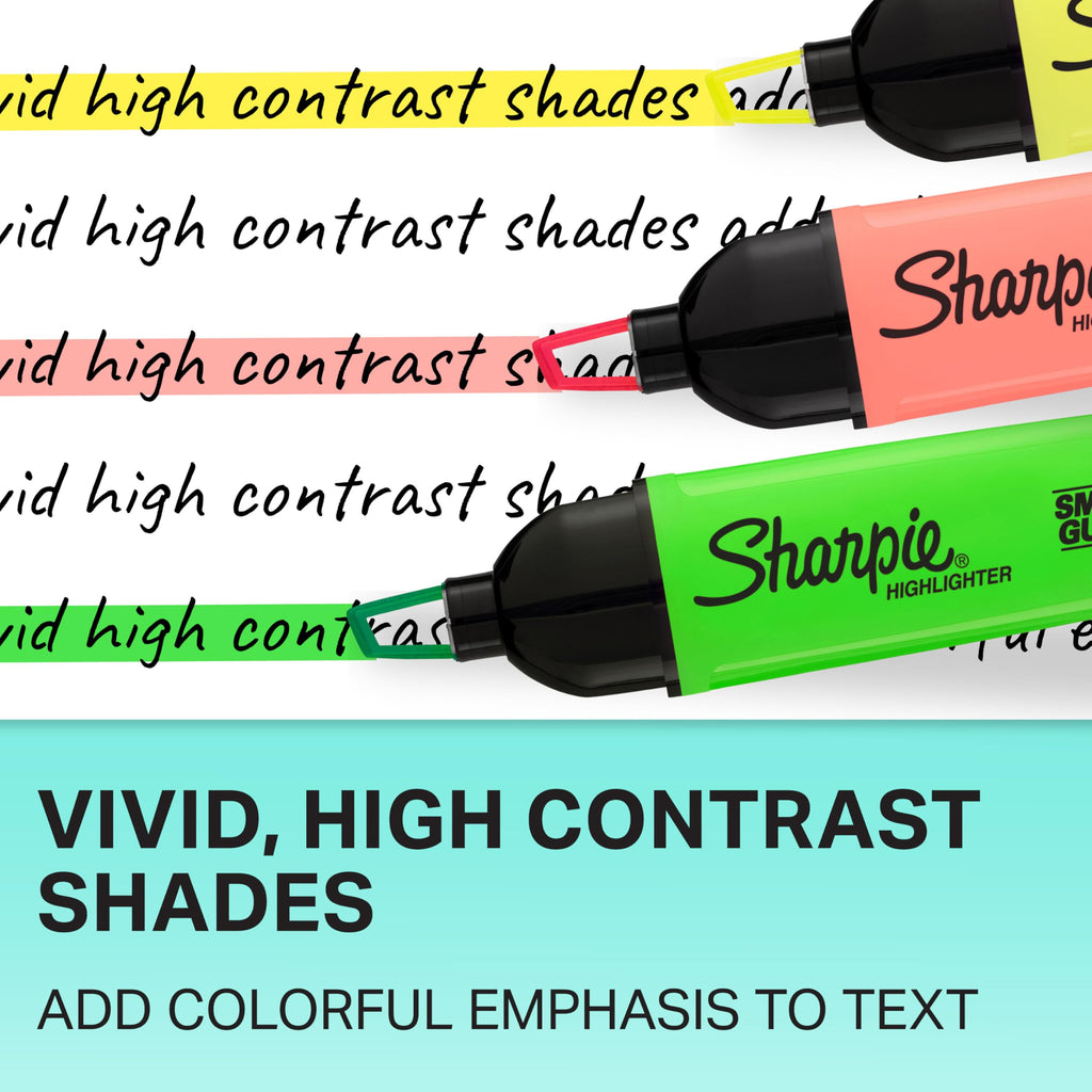 Sharpie Highlighter, Clear View Tank Highlighter with See-Through Chisel Tip, Assorted, 8 Count