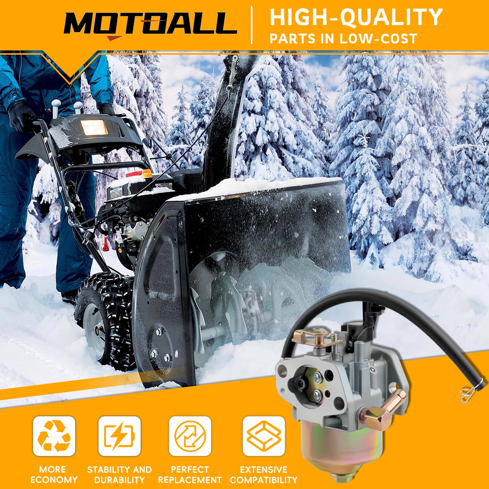 MOTOALL 951 12705 Carburetor for MTD Yard Snow Blower Troy-Bilt Cub Cadet 165-SUB 165-SUB-11 Yard Machines Snow Blower