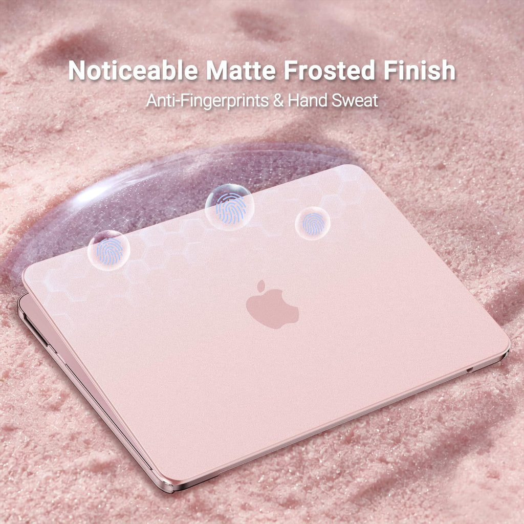 MOSISO Compatible with MacBook Neo 13 inch Case 2026 Release Model A3404 with A18 Pro Chip, 4 in 1 Kit Matte Finish Seamlessly Closes&Fingerprints-Resistant Protective Hard Shell Case, Blush Clear