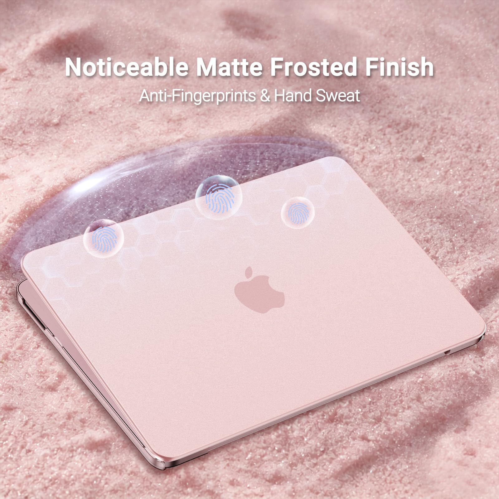 MOSISO Compatible with MacBook Neo 13 inch Case 2026 Release Model A3404 with A18 Pro Chip, 4 in 1 Kit Matte Finish Seamlessly Closes&Fingerprints-Resistant Protective Hard Shell Case, Blush Clear