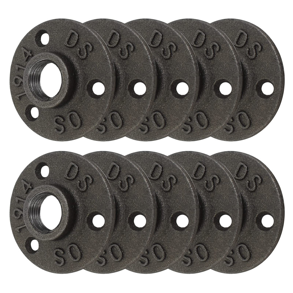 GKYZBB 10pcs 3/4″ Floor Flange,Home malleable Metal Pipe Fittings for Industrial Retro Style,Pipe Flange with Threaded Holes for DIY Projects/Furniture/Shelf Decoration (3/4)