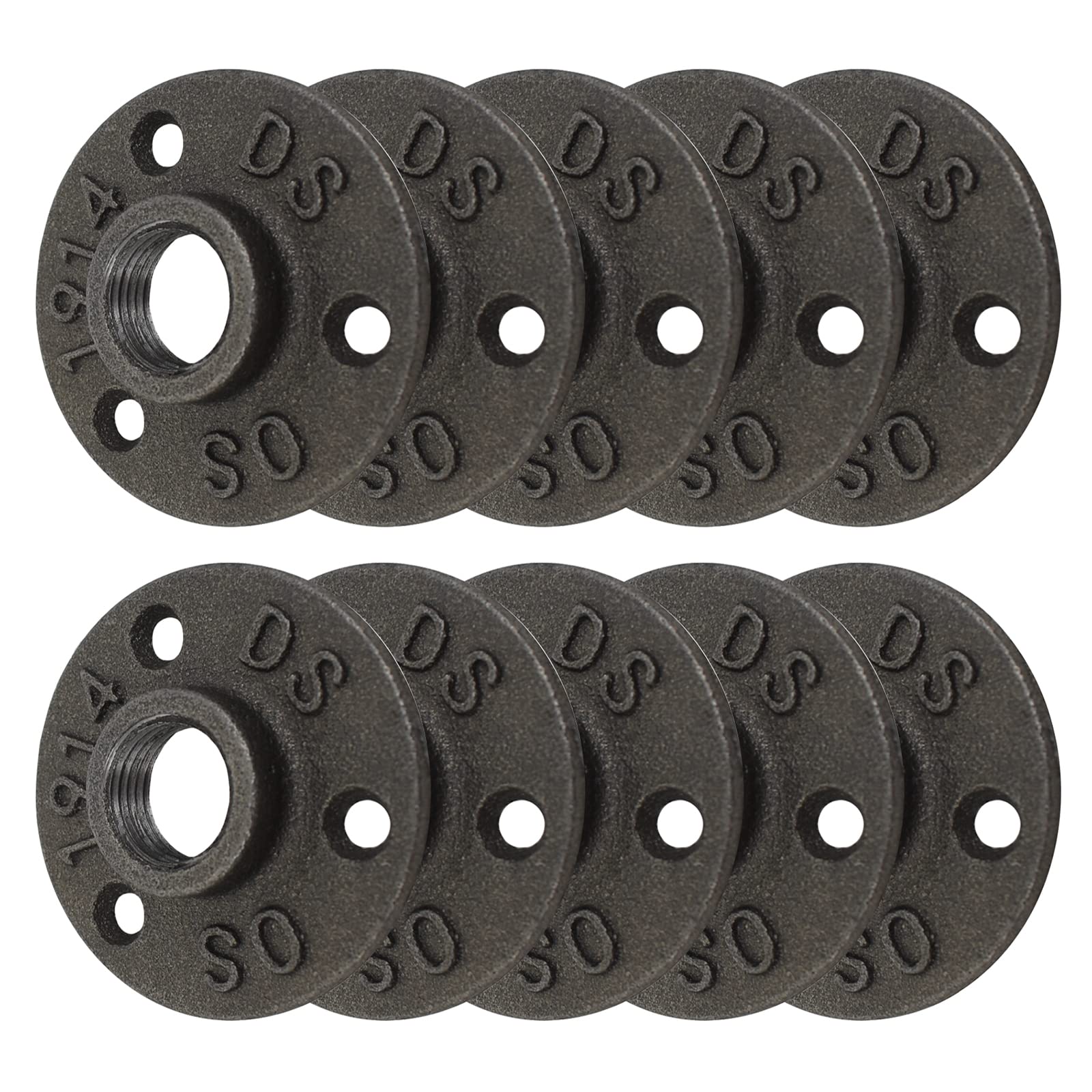 GKYZBB 10pcs 3/4″ Floor Flange,Home malleable Metal Pipe Fittings for Industrial Retro Style,Pipe Flange with Threaded Holes for DIY Projects/Furniture/Shelf Decoration (3/4)