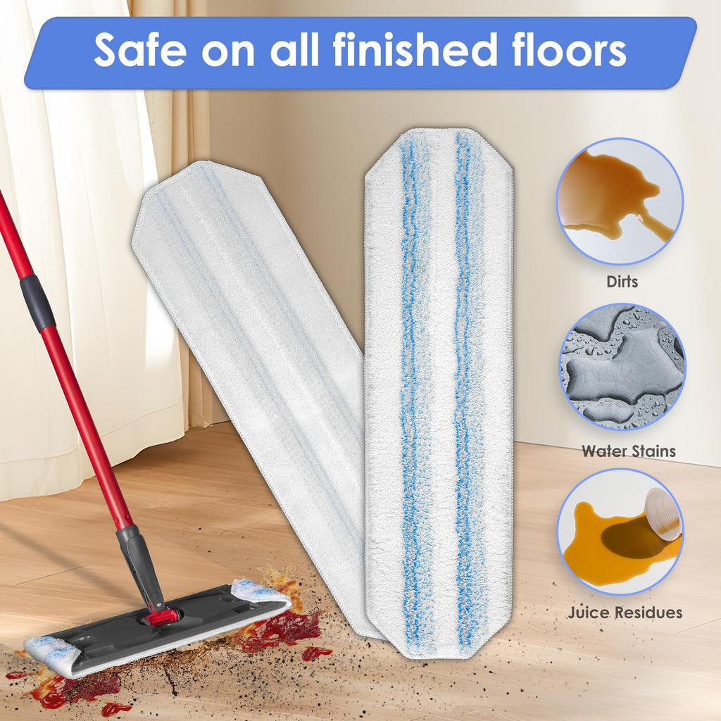 (4 Pieces) H2prO Replacement Mop Pads Compatible with Vileda H2prO Mop, Washable Mop Cloths, Microfiber Mop Head, Mop Pad Refill Accessories, Mopping Pads