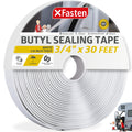XFasten Butyl Seal Tape, White, 1/8-Inch x 3/4-Inch x 30-Foot, Leak Proof Putty Tape for RV Repair, Window, Boat Sealing, Glass and EDPM Rubber Roof Patching