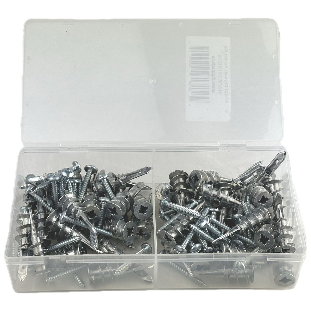 Stanz 100 PCS Drywall Anchors Kit 50 Zinc Heavy Duty Metal Wall Anchors and 50#8 x 1-1/4'' Screws Total 100 Pieces, Metal Anchor Better Than Plastic Anchor Self Drilling Sheetrock Gypsum