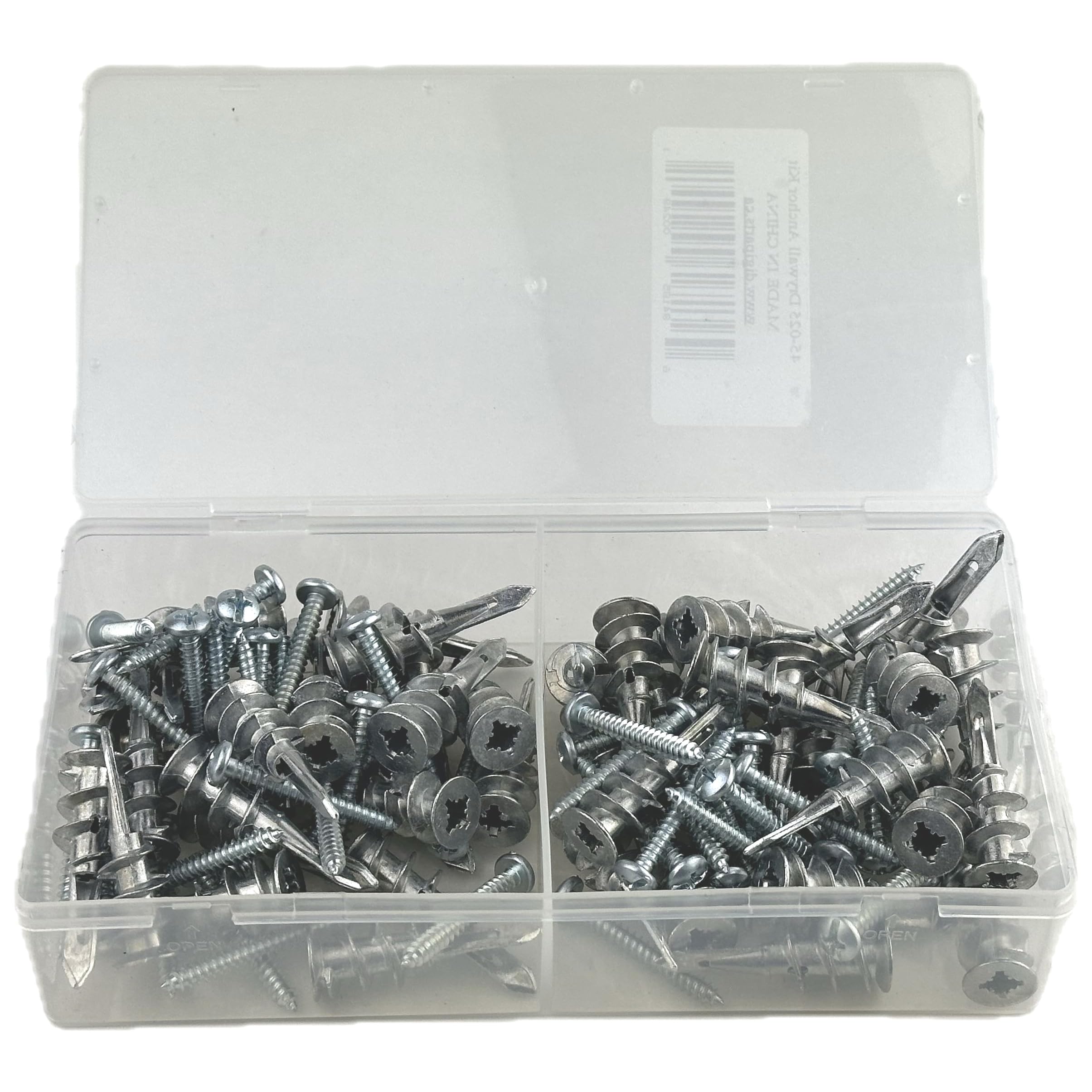 Stanz 100 PCS Drywall Anchors Kit 50 Zinc Heavy Duty Metal Wall Anchors and 50#8 x 1-1/4'' Screws Total 100 Pieces, Metal Anchor Better Than Plastic Anchor Self Drilling Sheetrock Gypsum