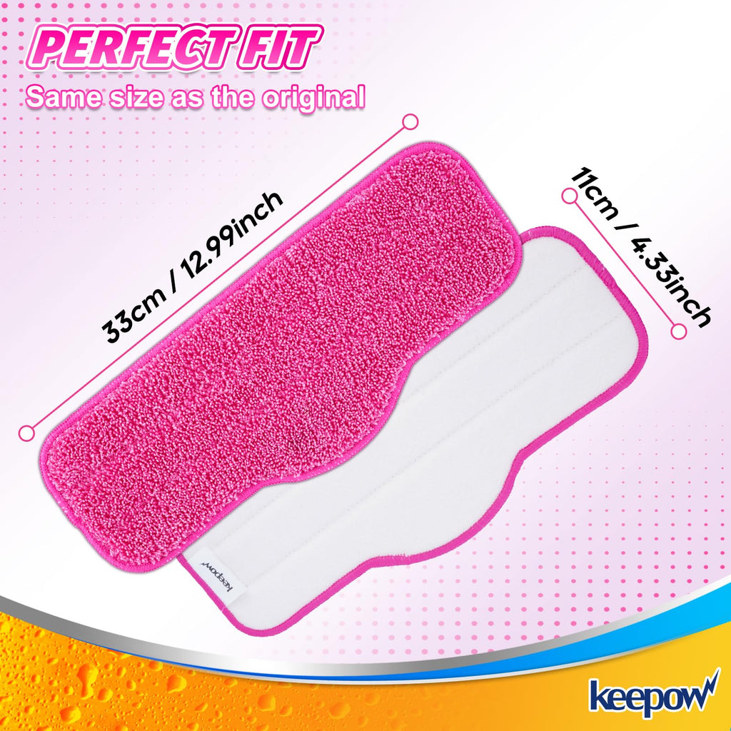 KEEPOW 6 Pack Microfiber Pads Steamer Mop Compatible with Schenley Steam Mop, Washable and Reusable Mopping Pads Replacement Accessories Fit for Steam Mop SLFCSM064 & SLFCSM063 Model