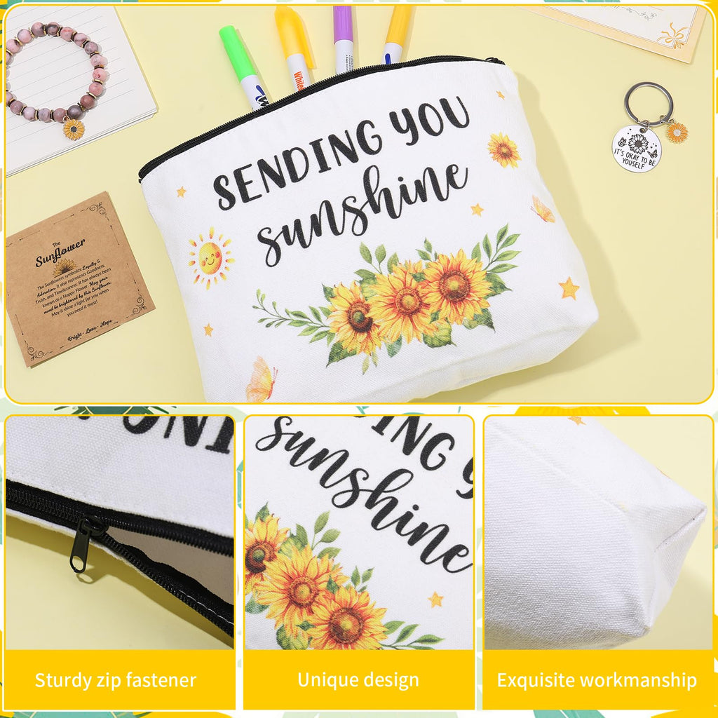 Guiqulai Birthday Gifts for Women,Self Care Gift for Women,Sending Sunshine Get Well Soon Gift,Care Package Sunflower Gifts Baskets for Mum Sister Wife Friends