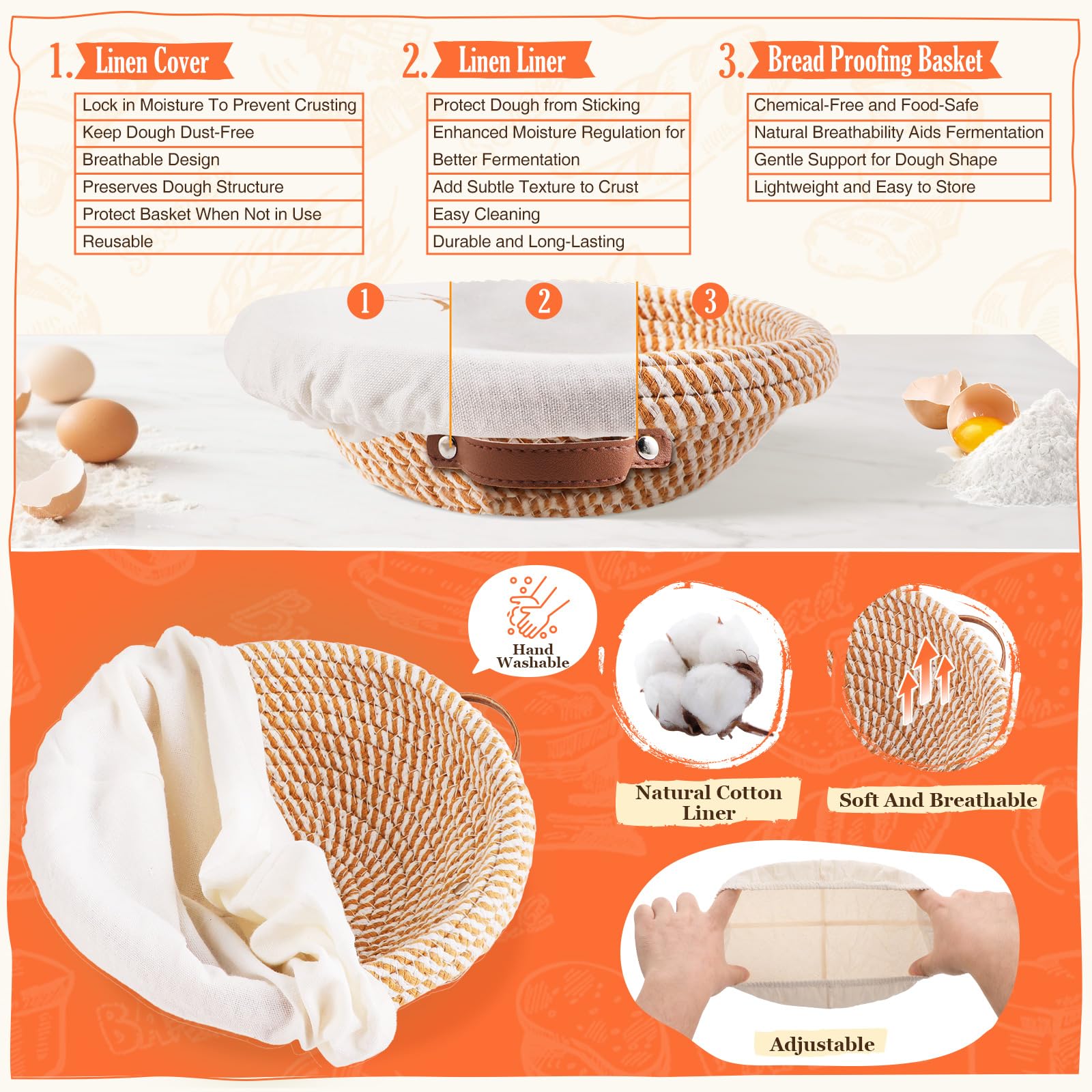 Sourdough Starter Kit, Sourdough Bread Baking Supplies, Sour Dough Starter Kits, Woven Banneton Bread Proofing Basket, Sourdough Kit Sour Dough Bread Making Tools Kit, Gifts for Women Mom Wife