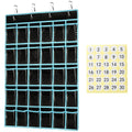 KEEPJOY Classroom Pocket Chart Organizer, Cell Phones Calculator Holder for Classroom Storage, Hanging Wall Door Calculator Phone Caddy for Classroom .(30 Pockets-Black)