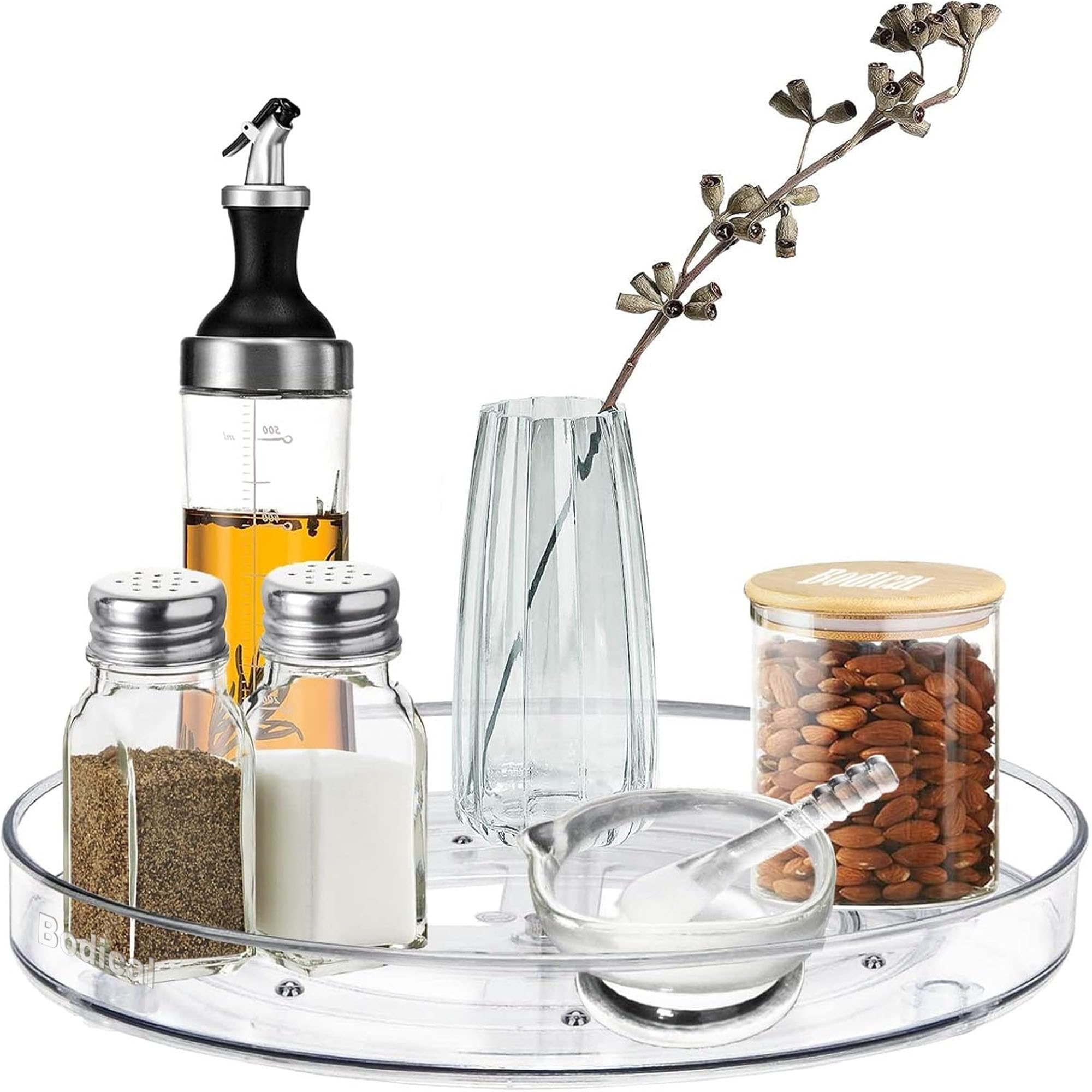2 Pack Lazy Susan Turntable Cabinet Organizer, 10.6" Clear Plastic Lazy Susan Organizer for Countertop,Table, Fridge Pantry Organizers and Storage