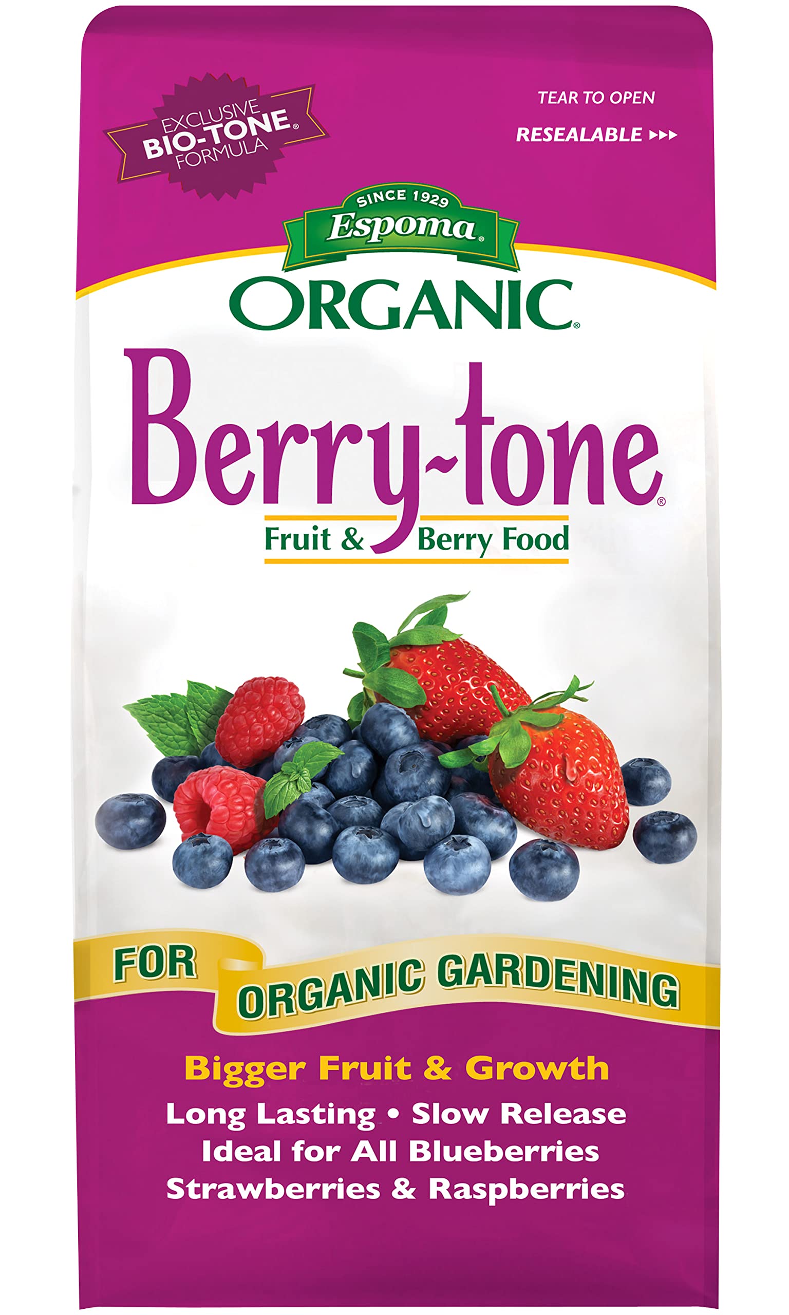 Espoma Organic Berry-tone Dry Plant Food - 4 Lb, 4-3-4, Organic Fruit & Berry Granular Plant Food