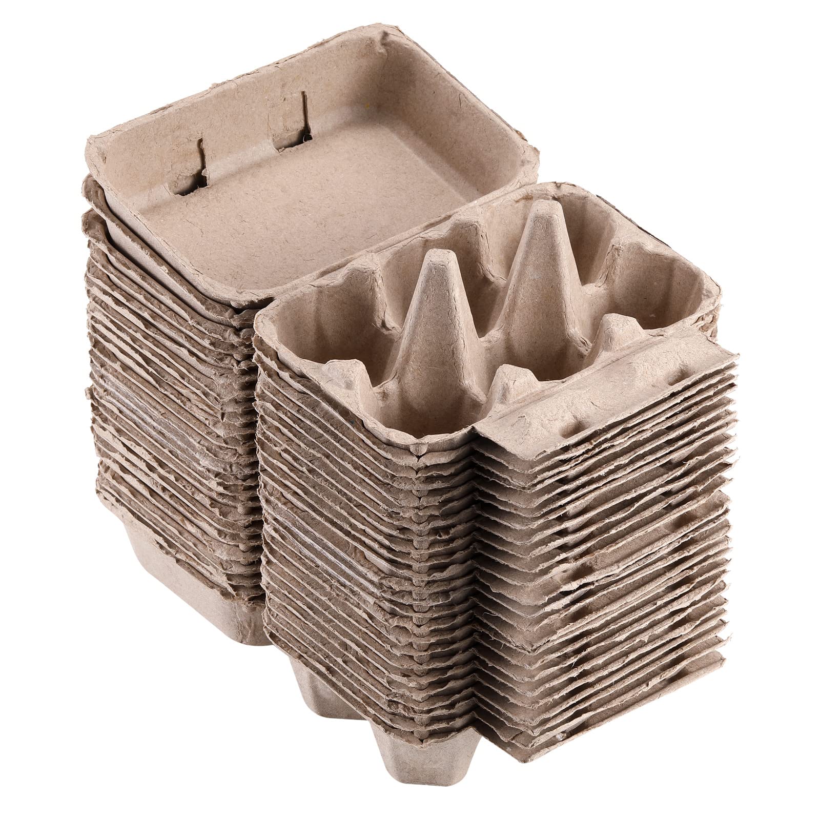 Half Dozen Vintage Egg Cartons 25 Pack, Blank Natural Pulp Egg Cartons 6 Count for Chicken Eggs Reusable, Storage Tray for Holds Up to Six 6 Egg Cardboard Paper Holder Container for Refrigerator