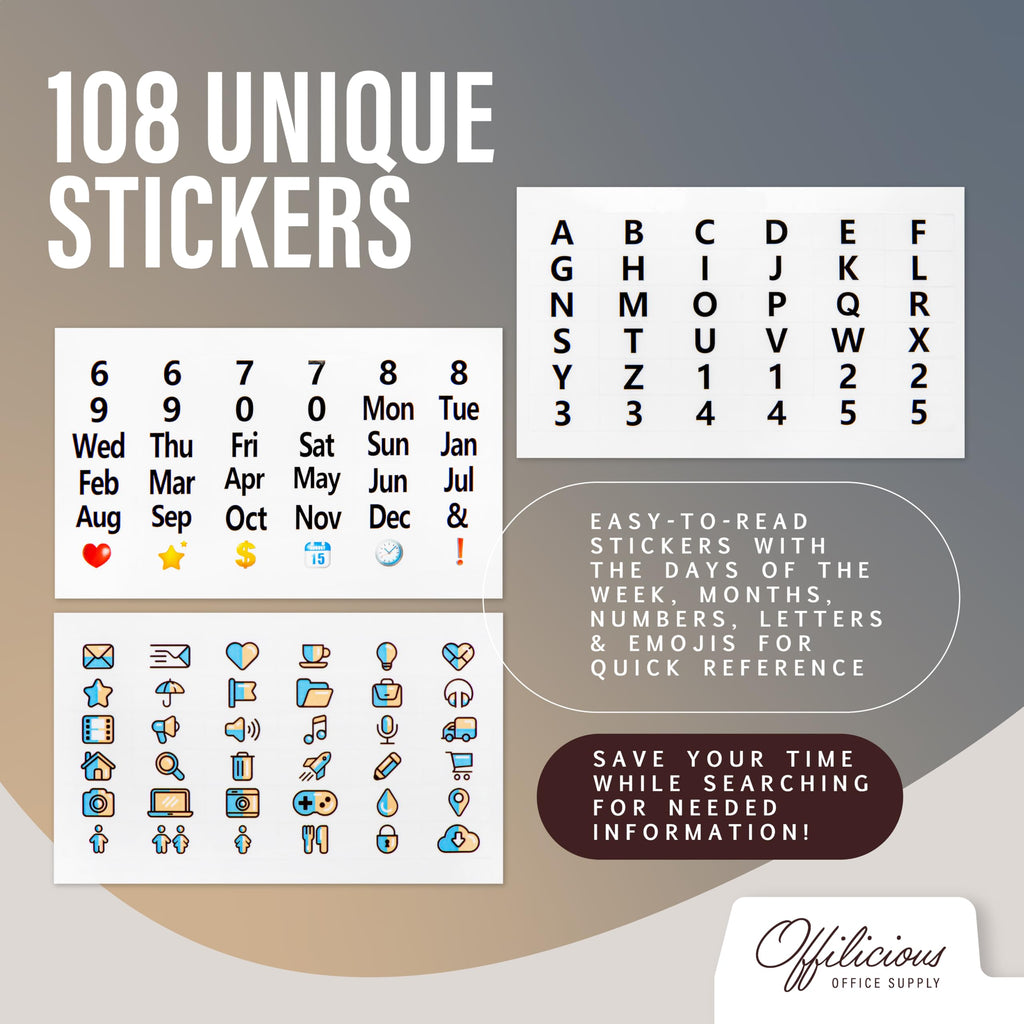 25 Manila Index Card Dividers 4x6 - Organizer With Tabs & 108 Stickers - Recipe, Note, Monthly Dividers for 4x6 Cards - Card Stock