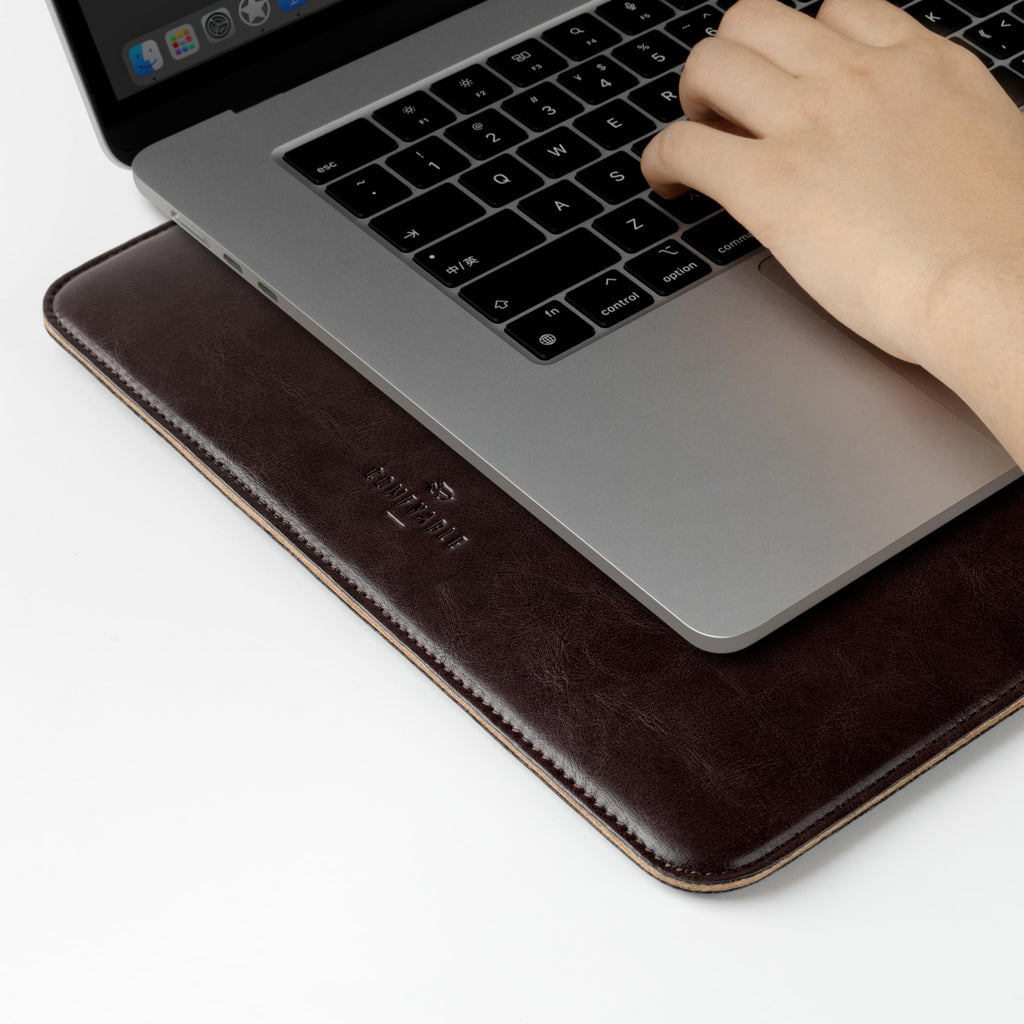 Comfyable Laptop Sleeve 13 Inch Precisely Compatible with MacBook Air M5 2026 & MacBook Pro M2 M1 2022, Faux Leather Cover Case, Dark Brown