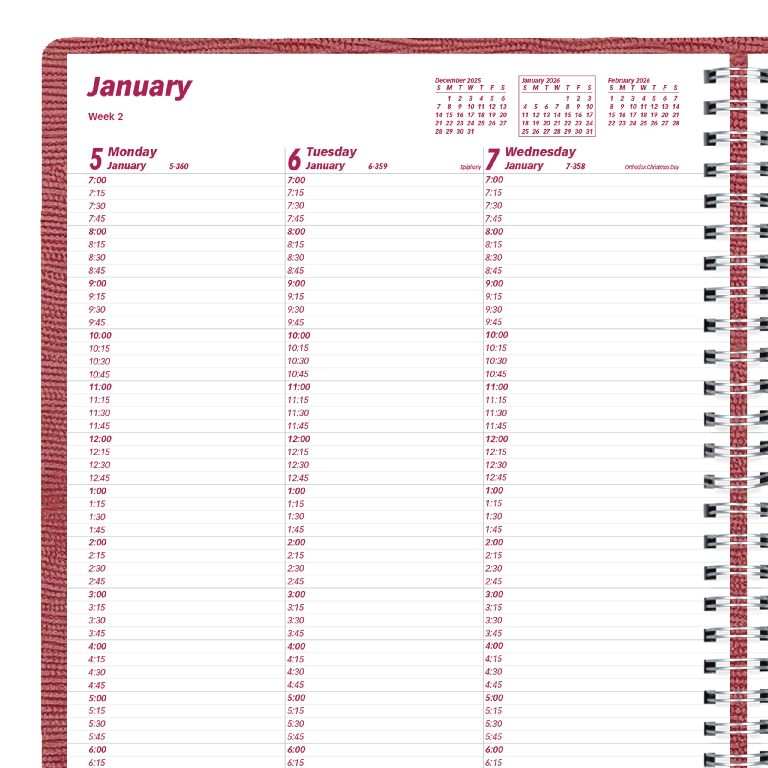 Brownline® 2026 Essential Weekly Planner, Appointment Book, 12 Months, January to December, Twin-Wire Binding, 11" x 8.5", Red (CB950.RED-26)
