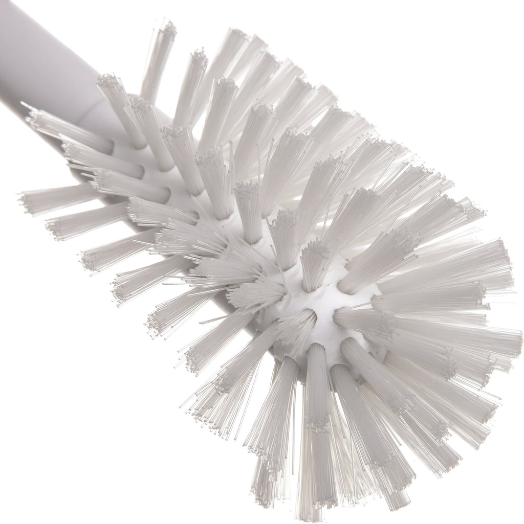 Carlisle FoodService Products Plastic Dish Brush with Handle, Soak Proof, Scrub Brush with Break Resistant Handle for Cleaning, 12 Inches, White