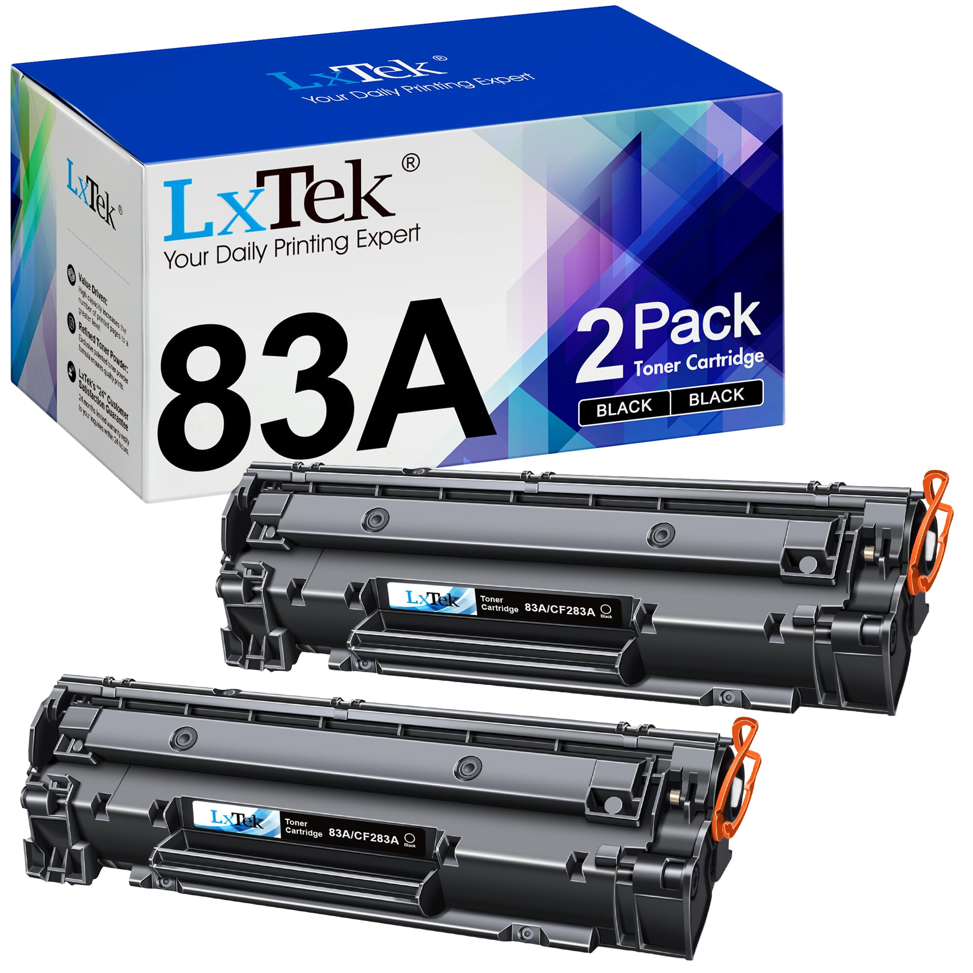 LxTek Compatible Toner Cartridge Replacement for HP 83A CF283A to Compatible with LaserJet Pro MFP M125nw M201dw M225dw M201n M125a M127fn M127fw, 2 Black