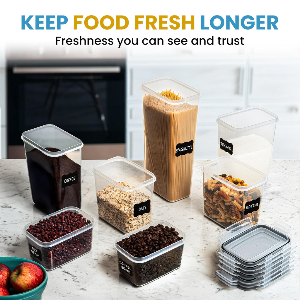 Shazo 7PC Food Storage Containers with Lids, Airtight Food Storage Containers Set for Pantry Organization, BPA Free Kitchen Canisters for Flour Sugar Pasta Cereal, Stackable Kitchen Storage Containers