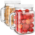 2 Pack Large Mason Jars, 74 oz Wide Mouth Glass Jar with Lid for Fridge, Glass Canisters DIY Favor Decor, Food Container for Sugar, Cookie, Flour, Pickle