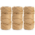 ZENFUN 3 Packs Total 492Feet Thick Jute Twine, 5mm 3Ply Heavy Duty Brown Jute Rope String, Natural Craft Rope Twine String for Home Gardening, Gift Wrapping, Packing, DIY Crafting(164Ft/50M Each)