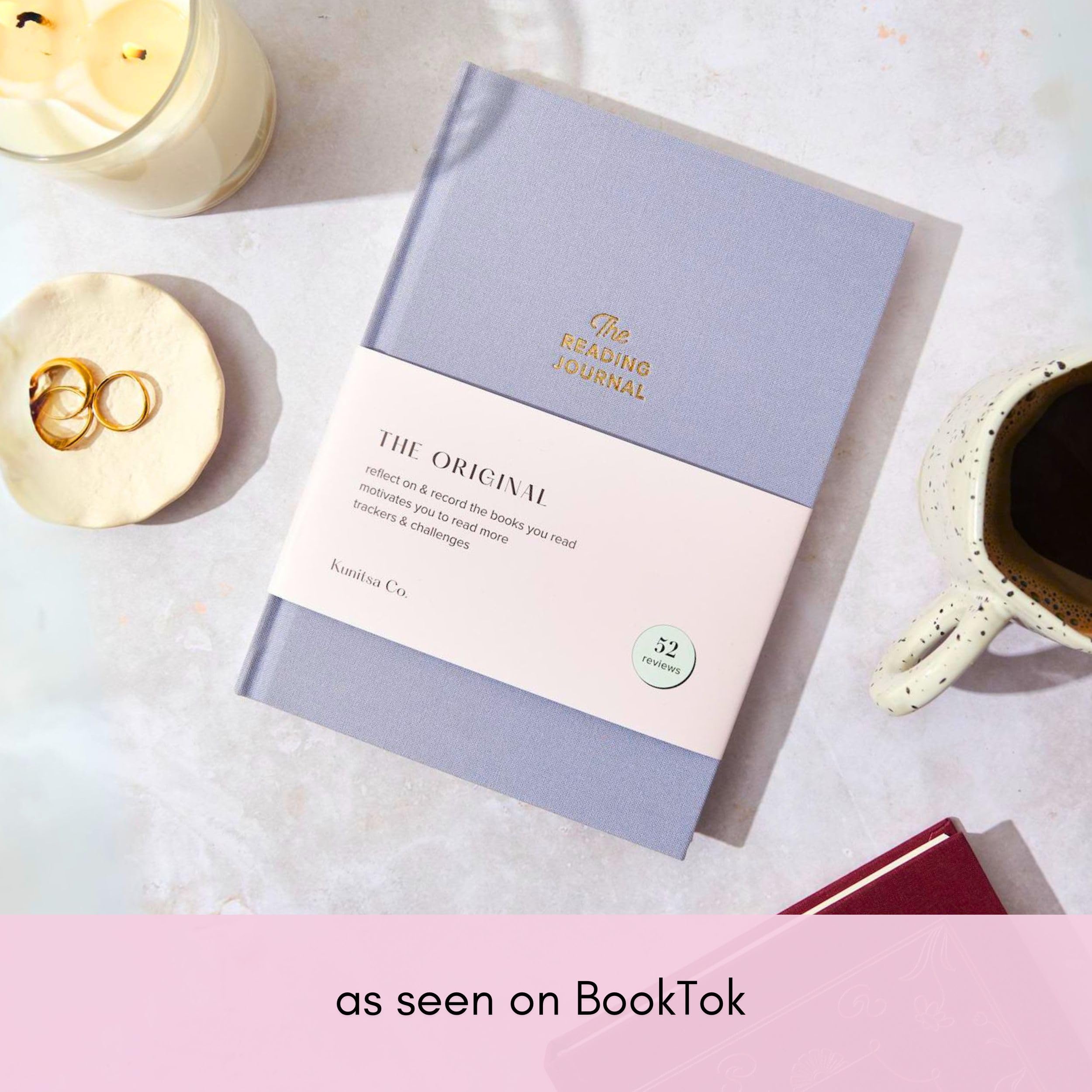 Reading Journal - 52 reviews. Review and Track Your Reading. Book Journal for Book Lovers & Readers. Blue