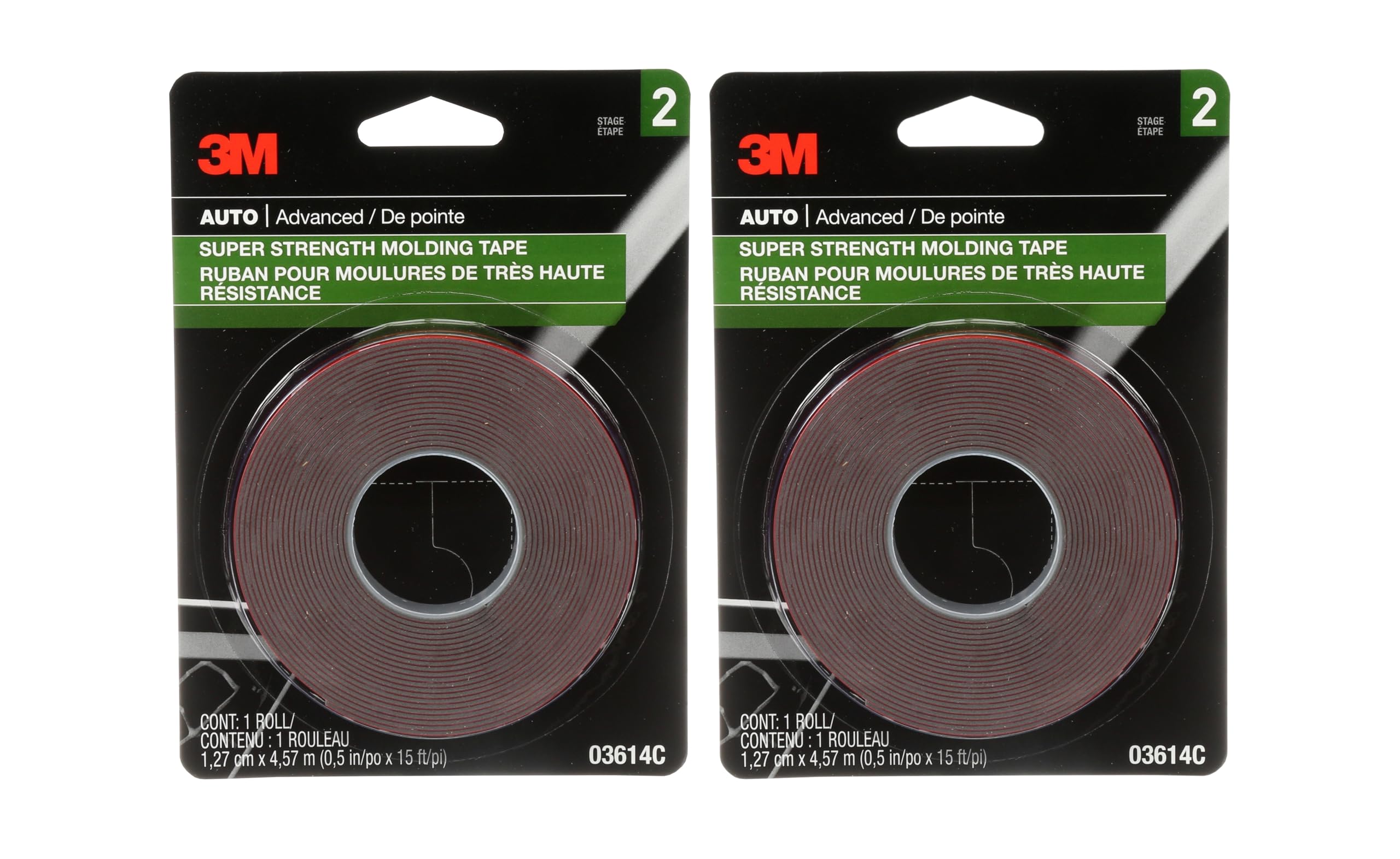 3M 03614 Scotch-Mount 1/2 x 15' Molding Tape (2 Pack)