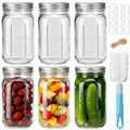 Wide Mouth Mason Jars 32 oz with Lids 6 Pack,Clear Glass Jars for food Storage, Canning, Pickling, Dry Goods,Snacks, Candies