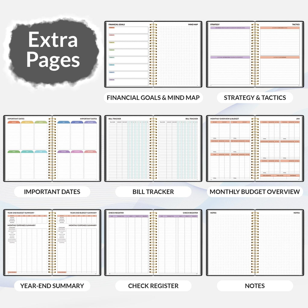 2026 Budget Planner - Monthly Budget Book from JAN 2026 - DEC 2026 with Expense Tracker Notebook, A5 Size (6.4" x 8.3") Bill Organizer & Finance Planner Account Book to Manage Your Finances, Black