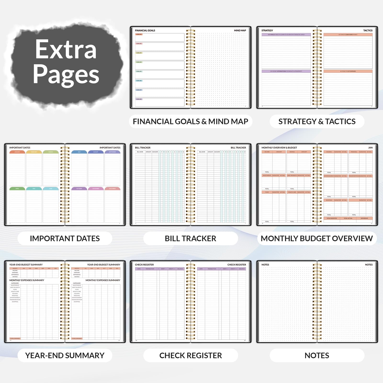 2026 Budget Planner - Monthly Budget Book from JAN 2026 - DEC 2026 with Expense Tracker Notebook, A5 Size (6.4" x 8.3") Bill Organizer & Finance Planner Account Book to Manage Your Finances, Black