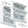 [UPGRADED] 2 PACKS Ultra Durable Louvered Outdoor Dryer Vent Cover for 4" Opening Hood Duct by BlueStars - Outdoor White Exhaust Cap Prevents Birds, Rain And Snow For Long-lasting Use